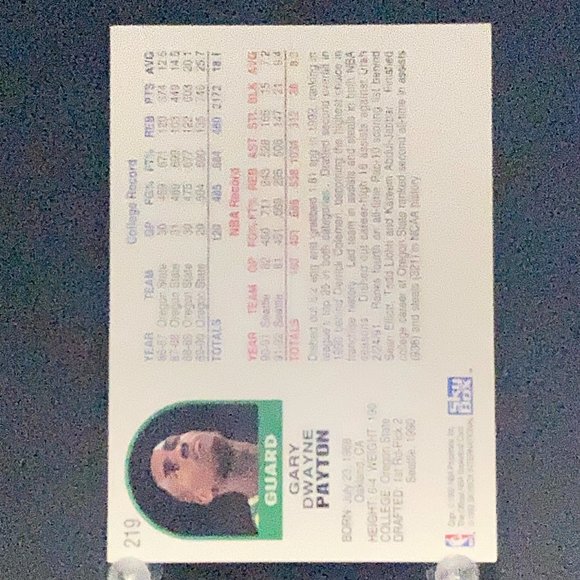 1992 Gary Payton NBAHOOPS Basketball Card!! - Picture 2 of 2